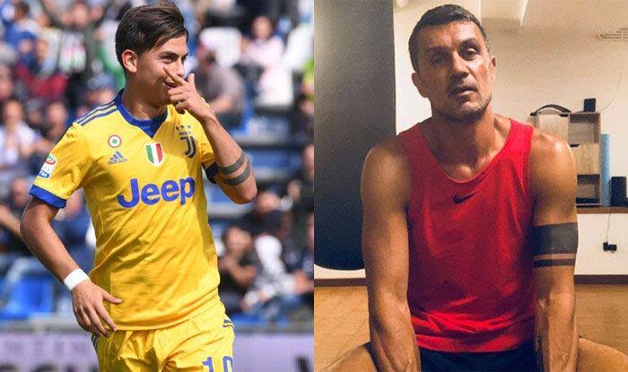 Paolo Dybala (kuning) dan Paolo Maldini. (Int)