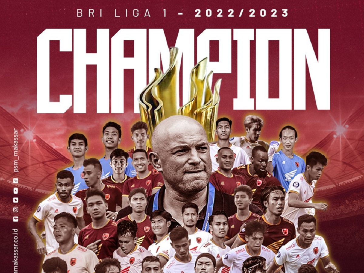 PSM memastikan gelar juara Liga 1 musim 2022/2023. (Int,) PSM memastikan gelar juara Liga 1 musim 2022/2023. (Int,)