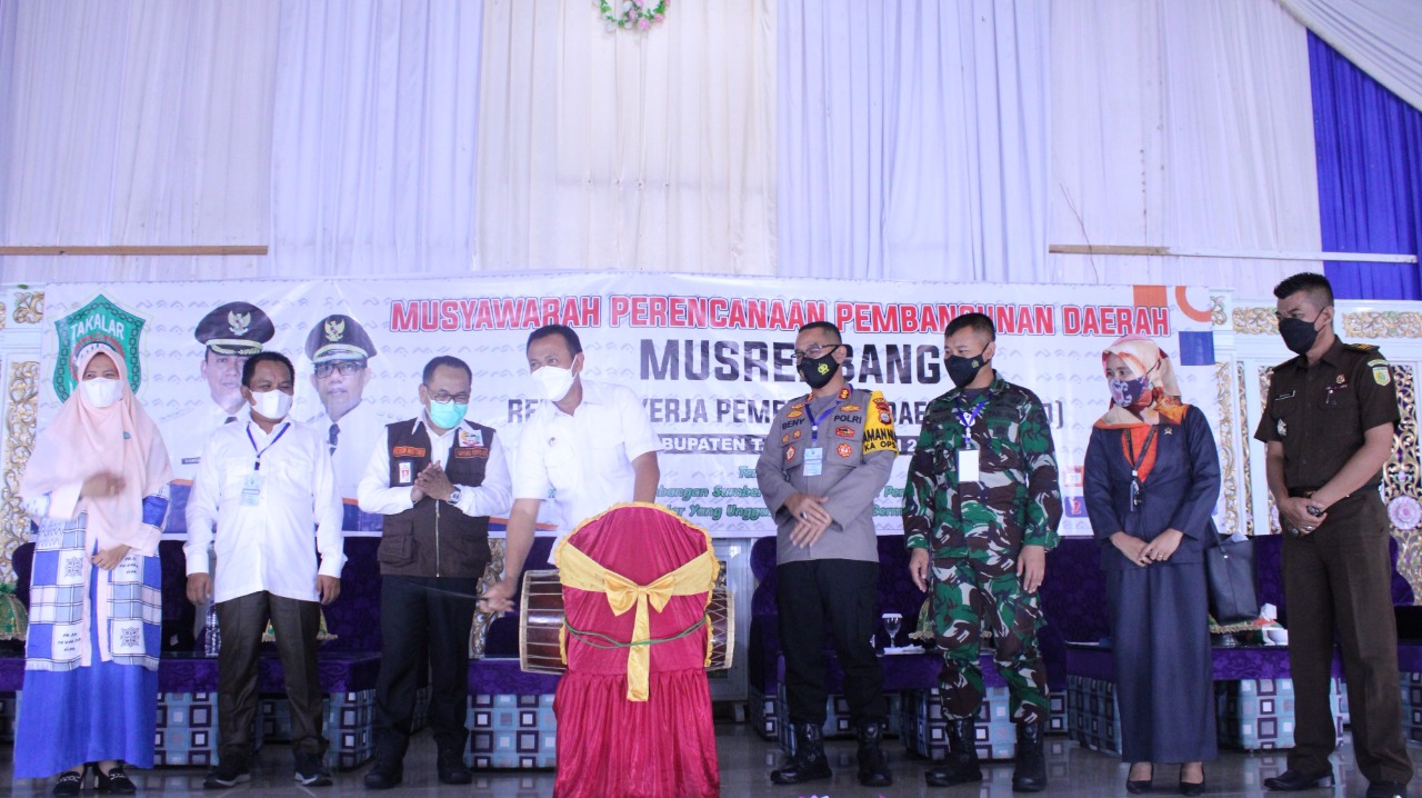 Bupati Takalar H Syamsari saat membuka Musrenbang di Wisata Topejawa, Rabu 31 Maret 2021. (Ist)