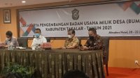 Bupati Takalar Syamsari Kitta di acara lokakarya pengembangan Bumdes di Hotel Almadera Makassar, Senin 21 Juni 2021. (Ist)