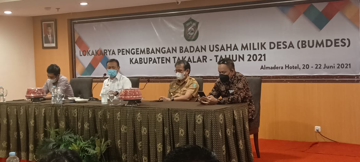 Bupati Takalar Syamsari Kitta di acara lokakarya pengembangan Bumdes di Hotel Almadera Makassar, Senin 21 Juni 2021. (Ist)
