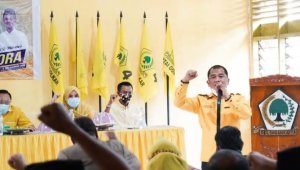Ditunjuk sebagai Plt Ketua Golkar Maros, Rahman Pina siap menyiapkan ketua dan kepengurusan yang akan mengantarkan Taufan Pawe menang di Pilgub Sulsel mendatang. (Ist)