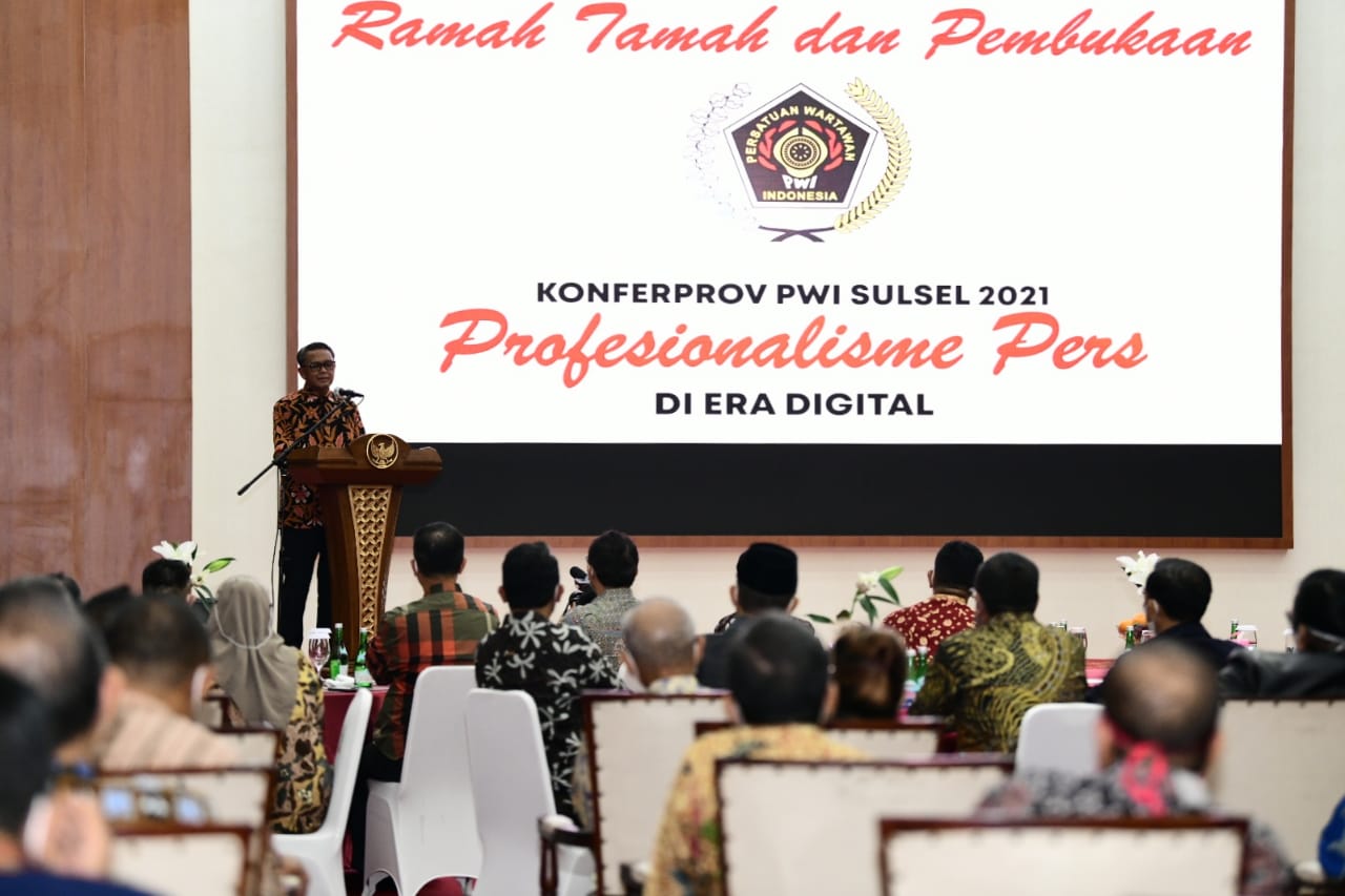 Gubernur Sulsel Nurdin Abdullah saat hadir di Konferensi PWI Sulsel, Sabtu 30 Januari 2021. (Ist) Gubernur Sulsel Nurdin Abdullah saat hadir di Konferensi PWI Sulsel, Sabtu 30 Januari 2021. (Ist)