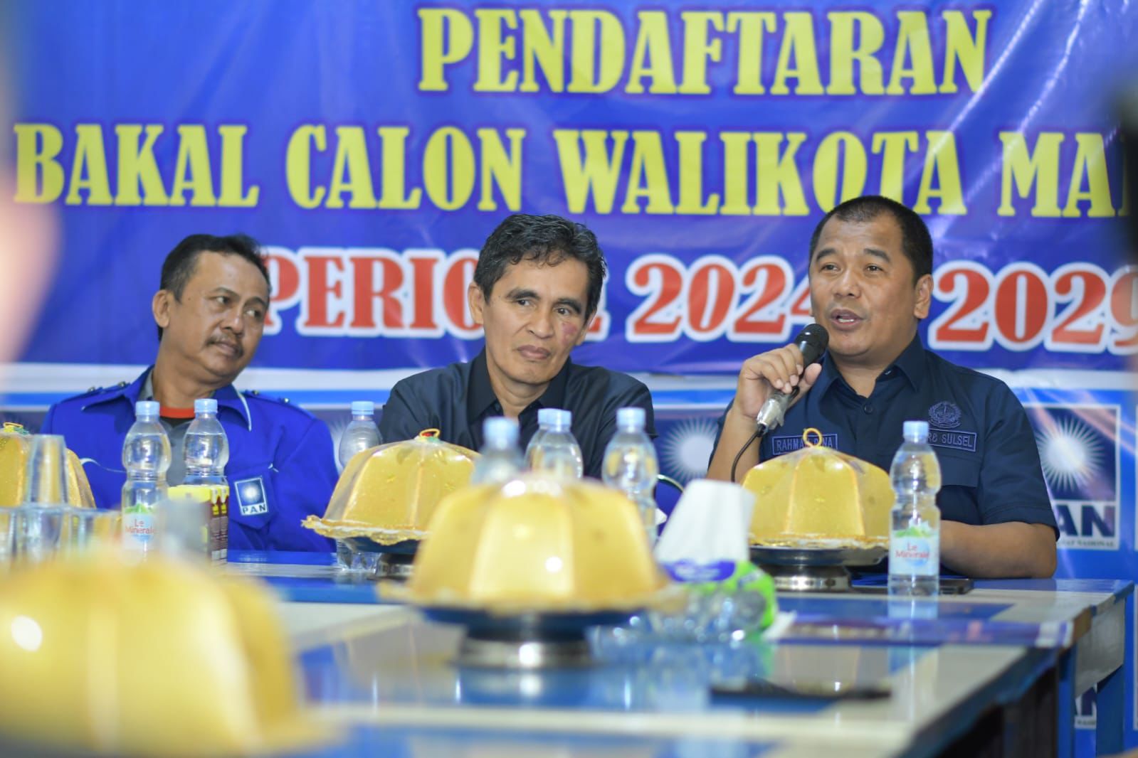 Calon walikota Makassar Rahman Pina mengembalikan formulir di PAN Makassar, Senin 27 Mei 2024. (Ist)