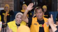 Ketua Fraksi Partai Golkar DPRD Sulsel Rahman Pina dan putrinya anggota DPRD Makassar terpilih Eshin Usama Nur Rahman menyatakan all out memenangkan Andi Sudirman Sulaiman- Fstmawati Rusdi (Andalan Hati) di Pilgub Sulsel dan Munafri Arifuddin- Aliyah Mustika Ilham (Mulia) di Pilwali Makassar. (Ist)