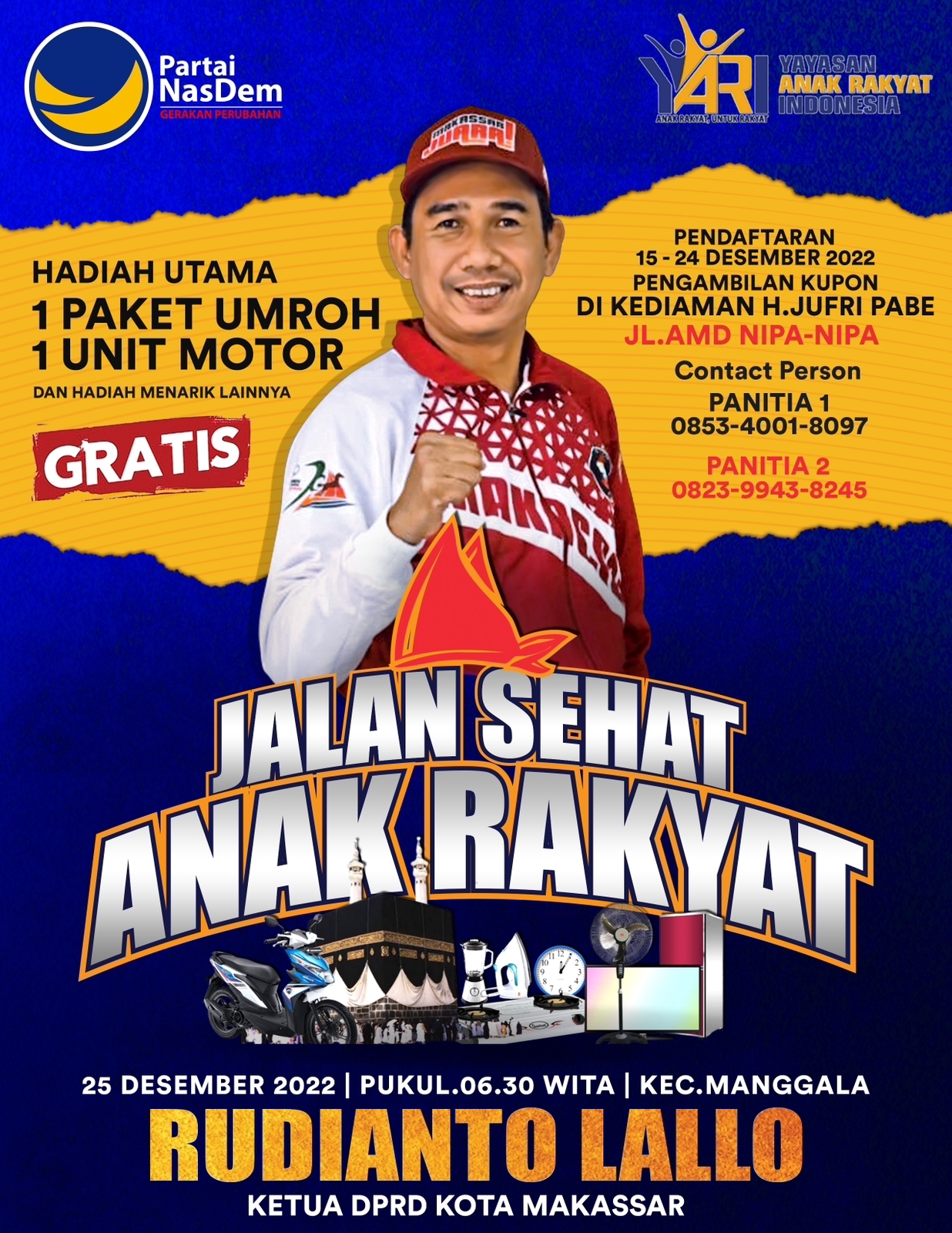 Jalan Sehat Anak Rakyat digelar di Manggala, Minggu 25 Desember 2022. (Ist)