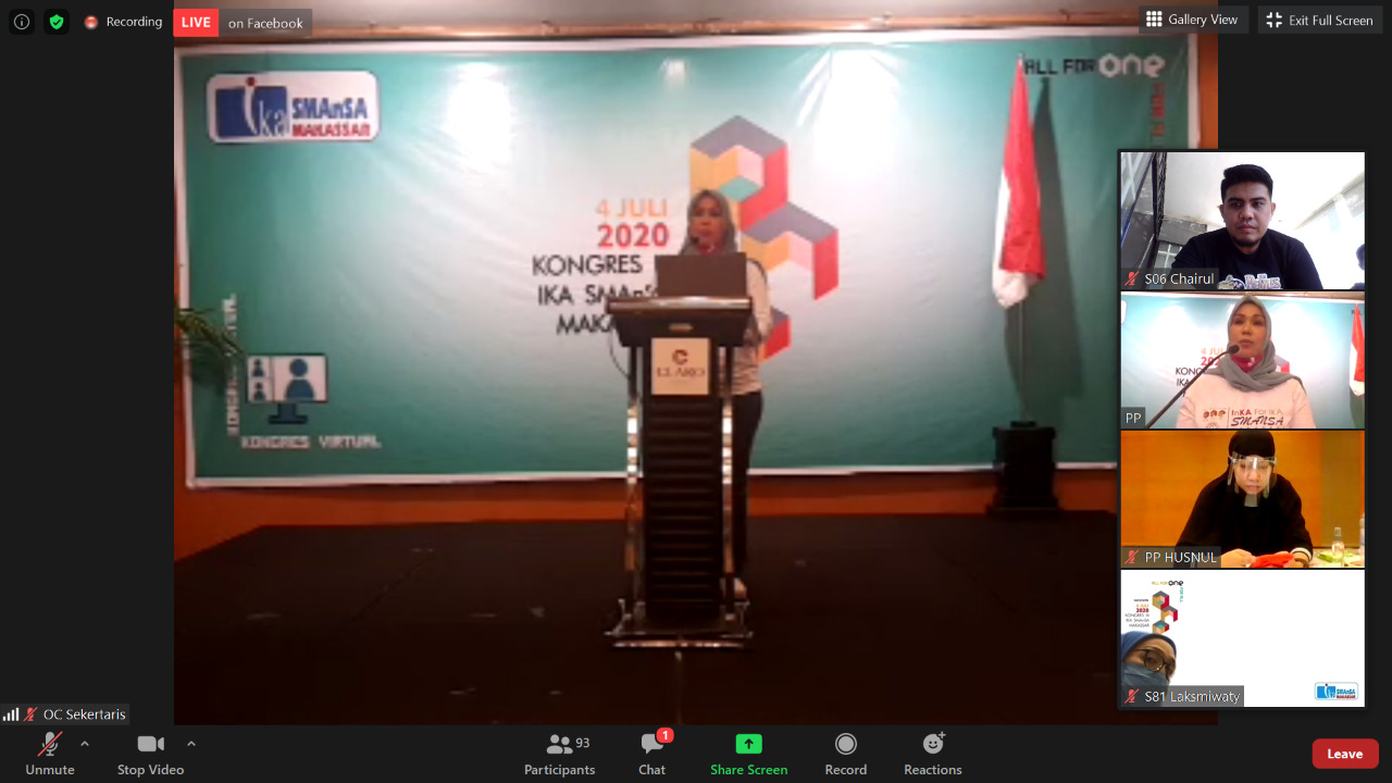 Ketua IKA Smansa Ina Kartika Sari usai terpilih secara aklamasi dalam Kongres III IKA Smansa, Sabtu 4 Juli 2020. (Ist)