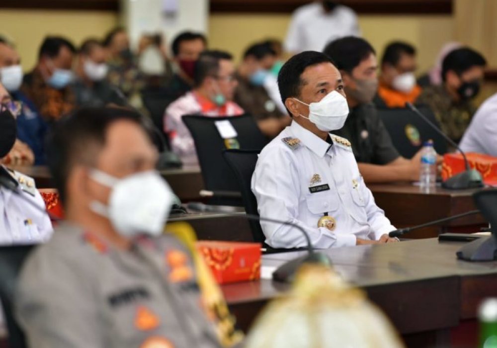 Mendagri Tito Karnavian memberikan pengarahan pada rapat persiapan Pilkada serentak, Rabu 8 Juli 2020. (Int)