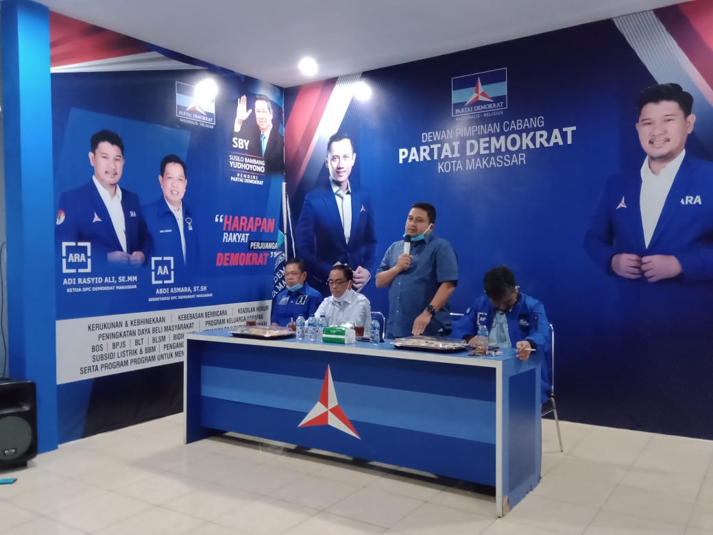 Munafri Arifuddin saat bersilaturahmi dengan pengurus DPC Demokrat Makassar, Kamis 20 Agustus 2020. (Manifesto)