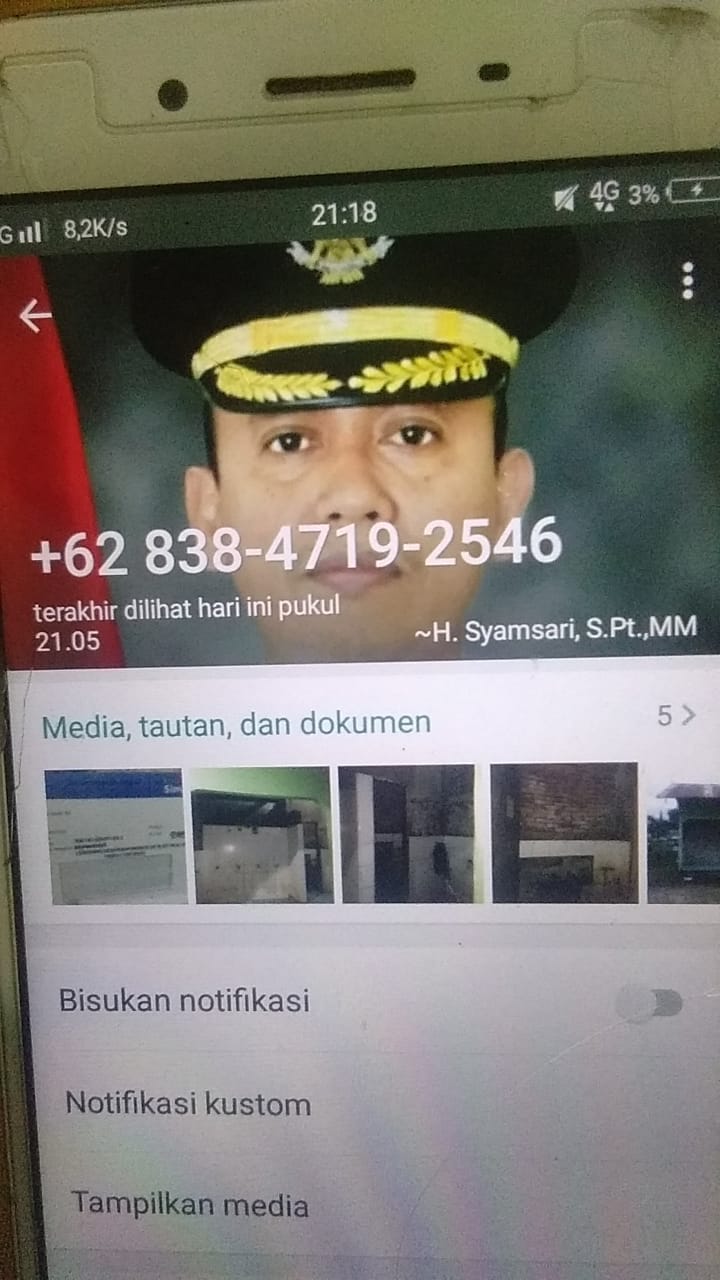 Oknum tidak bertanggung jawab mencatut nama Bupati Takalar Syamsari Kitta. (Ist)