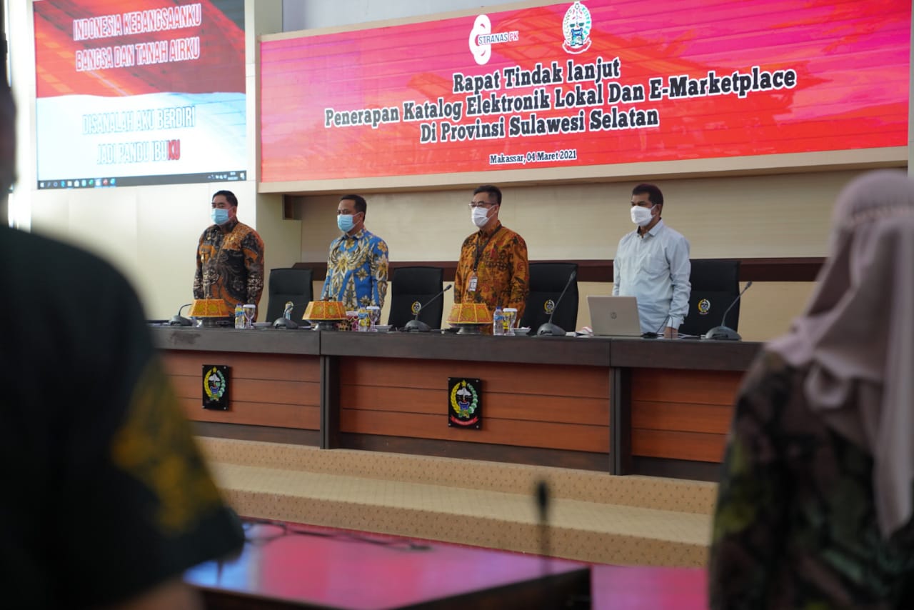 PLT Gubernur Sulsel Sudirman Sulaiman mengikuti rapat bersama Tim KPK, Kamis 4 Maret 2021. (Ist)