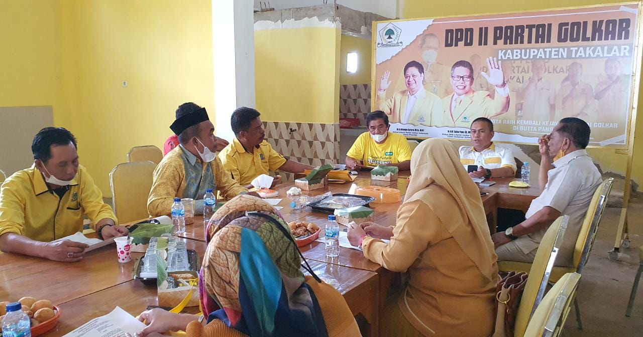 Pengurus Golkar Takalar menggelar rapat di Kantor Golkar Takalar, Selasa 31 Agustus 2021. (Ist)