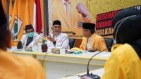 Petinggi PKS berbincang serius dengan elit Golkar Sulsel di kantor Golkar Sulsel, Kamis 29 April 2021. (Ist)