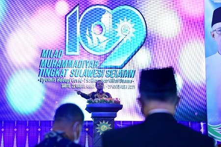 Plt Gubernur Sulsel Andi Sudirman Sulaiman di acara HUT Muhammadiyah, Sabtu 27 November 2021. (Ist)