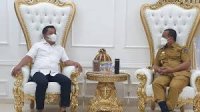 Plt Gubernur Sulsel Andi Sudirman Sulaiman menerima kunjungan Ketua Nasdem Sulsel Rusdi Masse yang juga anggota DPR RI, Selasa 26 Oktober 2021. (Ist)