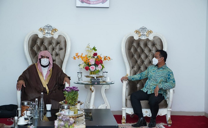 Plt Gubernur Sulsel Andi Sudirman menerima dubes Arab Saudi. (Ist)