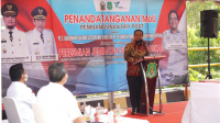 Plt Gubernur Sulsel Andi Sudirman meresmikan jembatan Sungai Bangkae Sidrap, Kamis 19 Agustus 2021. (Ist)