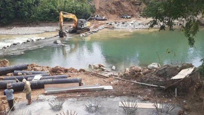Progres Jembatan Lanrange yang menghubungkan Sidrap-Wajo. (Int)