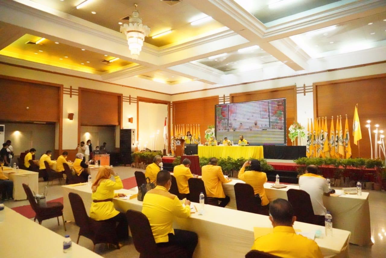 Rapat pleno Partai Golkar Sulsel yang digelar secara virtual dipusatkan di Makassar Golden Hotel, Makassar, Selasa 29 Desember 2020 malam. (Ist)