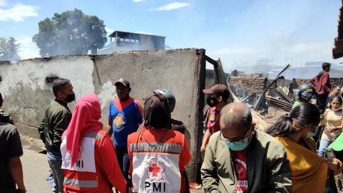 Seratusan rumah terbakar di Kompleks Lepping Jongaya Makassar, Rabu 11 Agustus 2021. (Int)