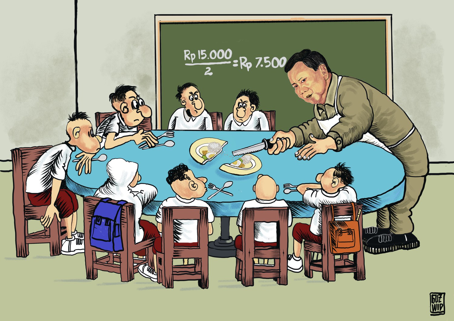 Ilustrasi makan siang gratis. (Int)